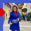 Charger l'image dans la galerie, Mini sac modulable - Noir et bleu Klein motifs