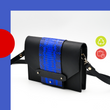 Charger l'image dans la galerie, Mini sac modulable - Noir et bleu Klein motifs